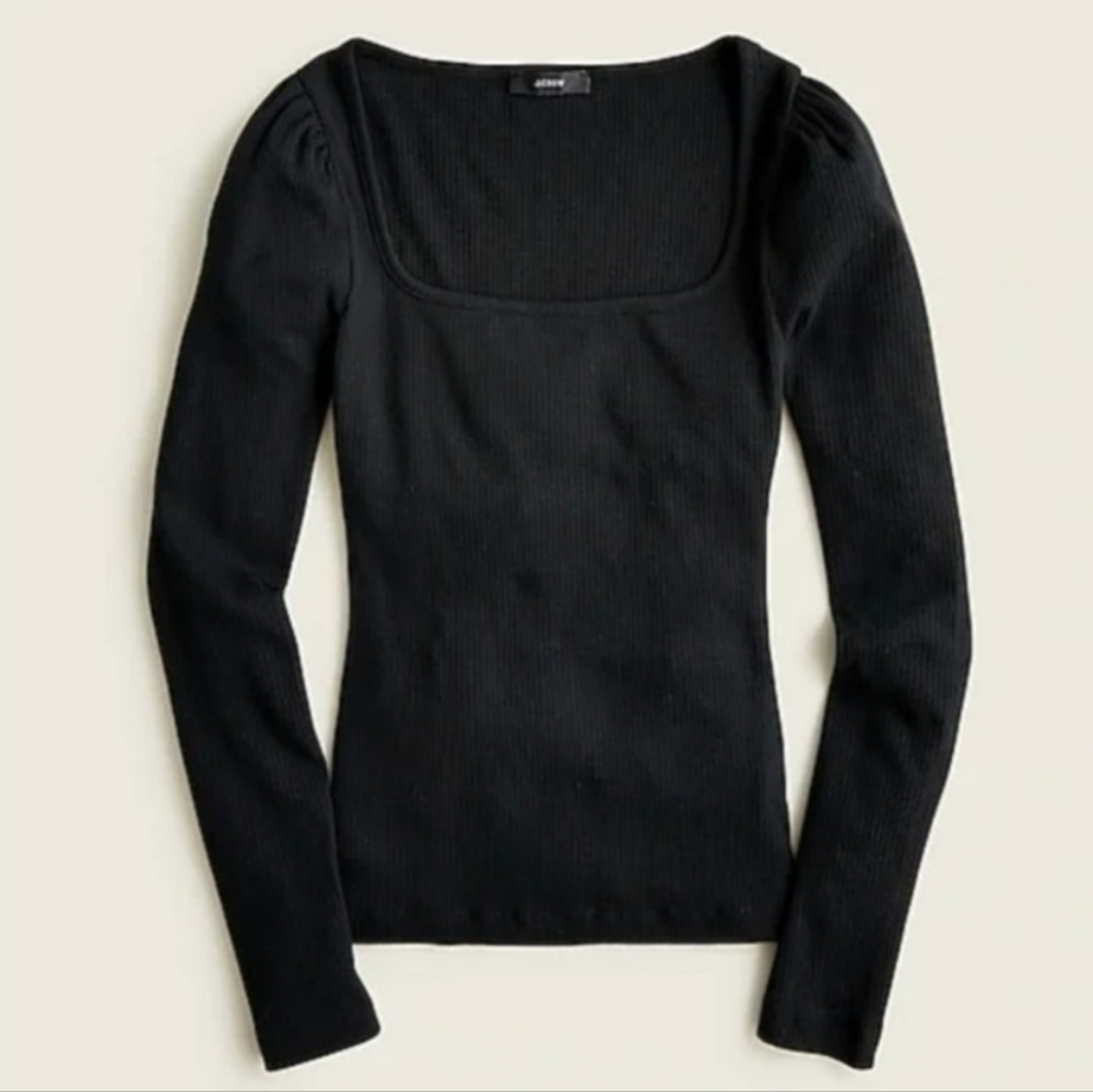 J. Crew Ribbed Squareneck Long Sleeve XS